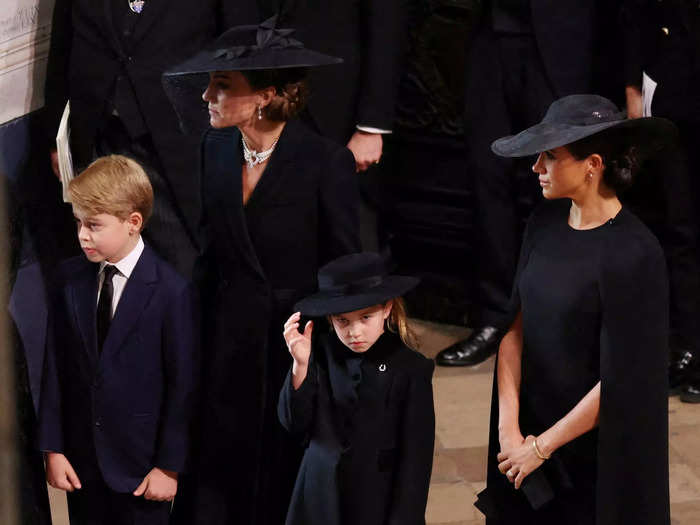 Kate and Meghan Markle were reunited before the funeral began.