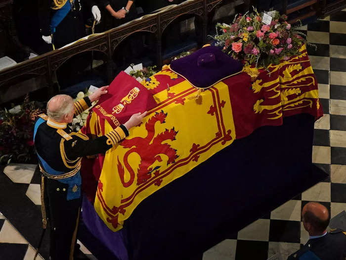 King Charles took part in the committal service, which signified the end of the Queen