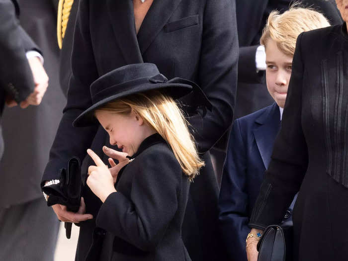 Princess Charlotte also became emotional during the funeral.