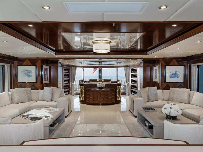 This $38 million yacht has a gym, elevator, sauna, and steam rooms.