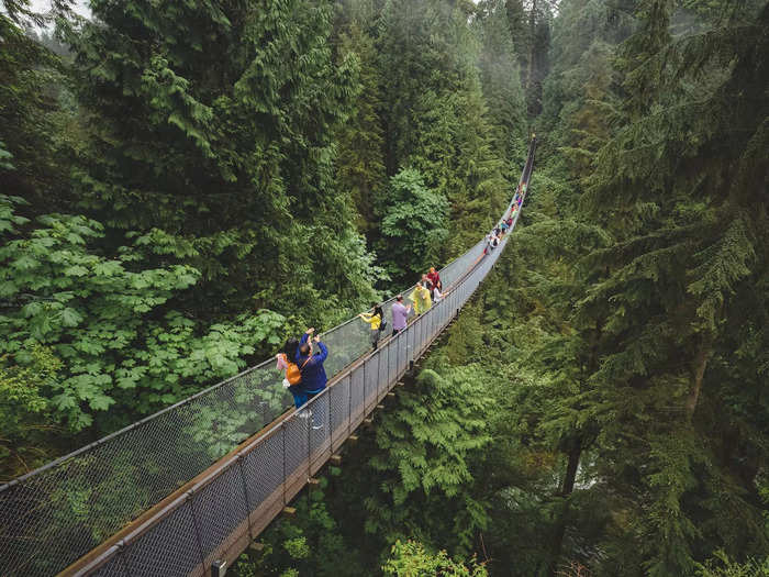 I like to immerse myself in nature, so we went to North Vancouver to walk across a suspension bridge surrounded by trees.