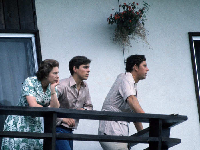 Charles looked very invested as he watched his sister compete at the Olympics in 1976.