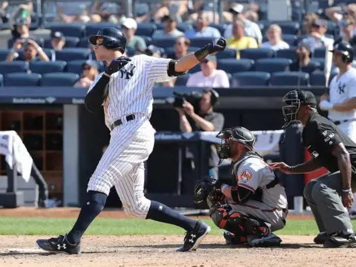 Yes, the catcher and umpire are squatting, but that just probably just makes the juxtaposition more jarring for opposing pitchers.