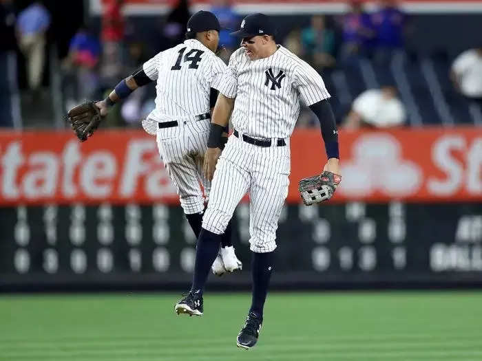 Look at how high Starlin Castro had to jump on this celebration.