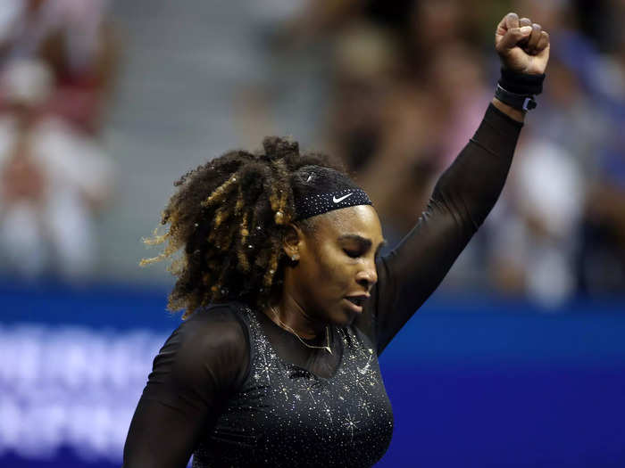 2022: Serena Williams celebrates winning a point in the final match of her 2022 US Open run.