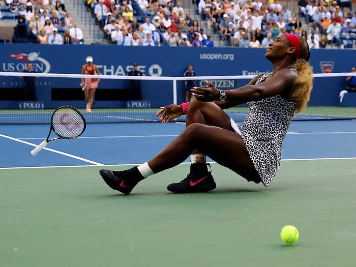 2014: Serena Williams reacts to winning the 2014 US Open title.