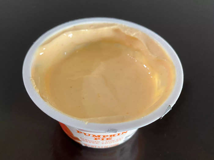 The yogurt hardly tasted like pumpkin.