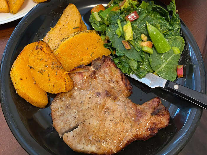 The pork chops were ready super quick and tasted amazing.