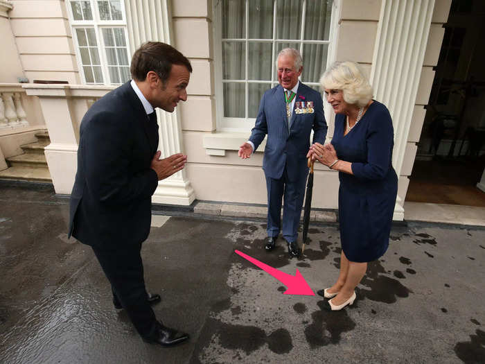 She wore heels by Chanel, a French designer, to welcome President Emmanuel Macron of France to Clarence House in 2020.