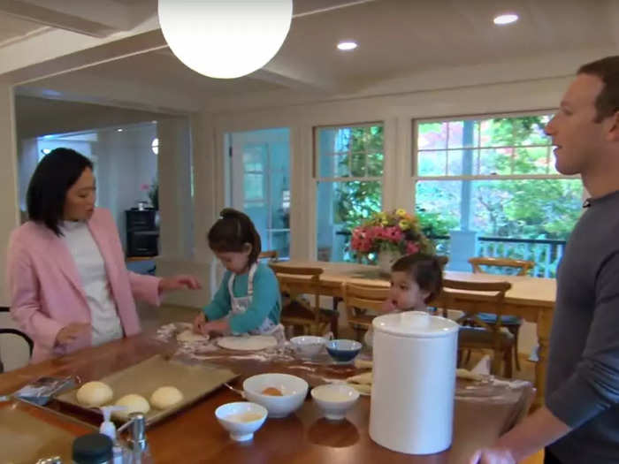 In December 2019, Zuckerberg and Chan offered a rare glimpse inside their home on "CBS This Morning" as they made challah bread with Max and August.