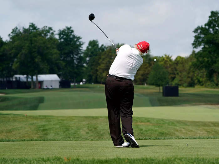 Trump owns 19 golf courses and played golf almost 300 times during his presidency, according to the website Trump Golf Count.