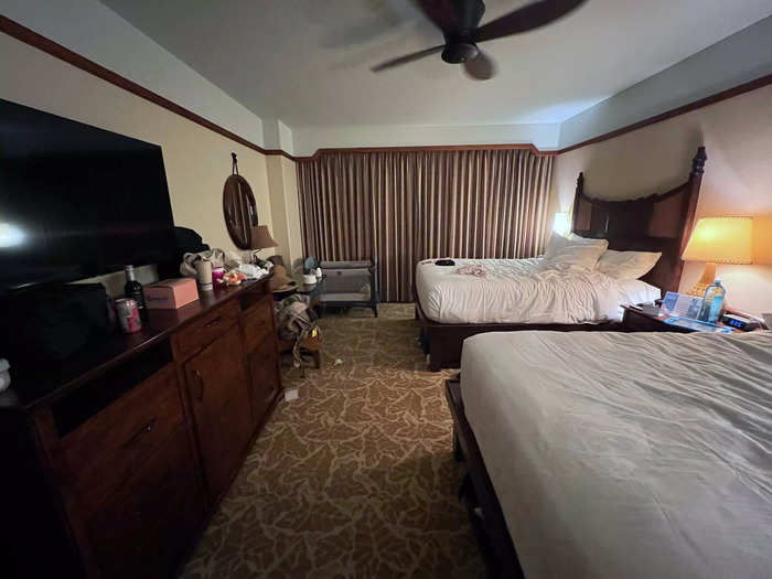 At Aulani, we shared a standard hotel room. I thought we