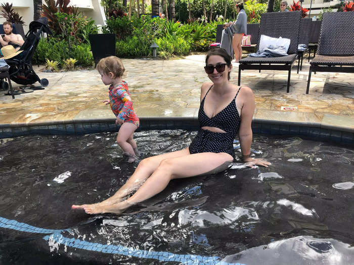 We fared better at the pools, but there was no time to sit and sip a piña colada since my daughter was always on the go.