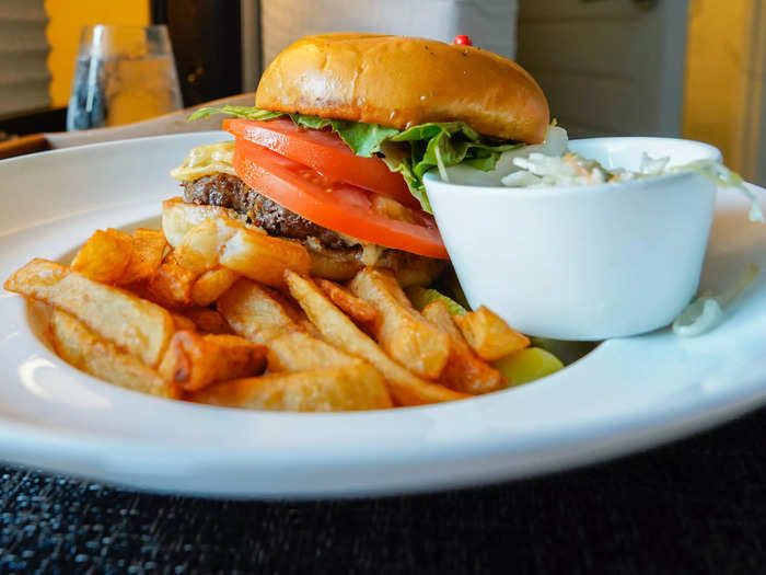 During my stay, I ordered room service for dinner. I had a burger that I thought was juicy and full of flavor, and fries that were crisp and salty. The whole meal tasted high quality and I thought it was worth the price of the dish, $30.