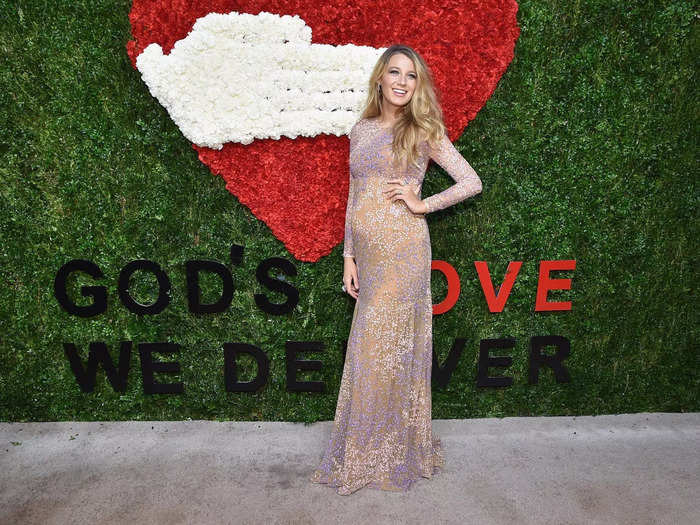 Blake Lively publicly showed her maternity style for the first time at a 2014 benefit event.