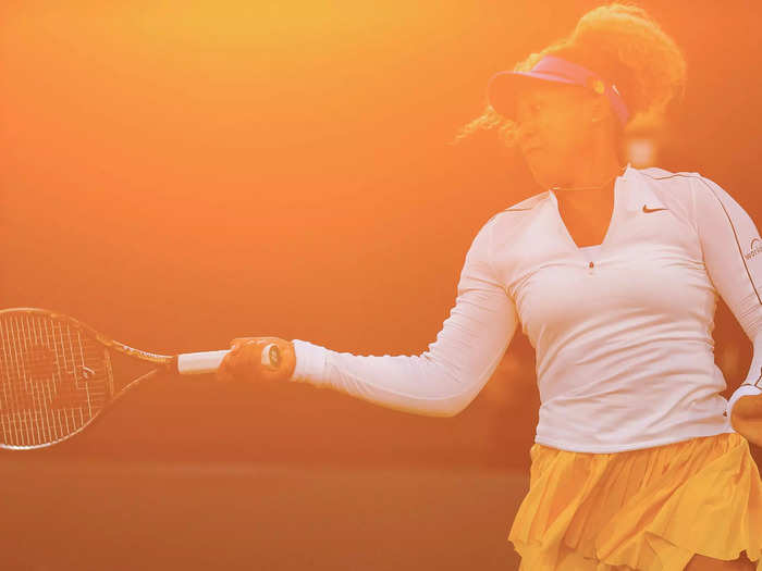 8/4: Naomi Osaka returns a shot from Coco Gauff during the Mubadala Silicon Valley Classic at Spartan Tennis Complex in San Jose, California.