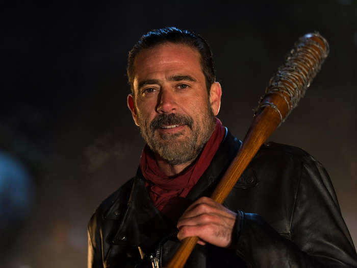 Negan came swinging onto the show with jet black hair and a cocky attitude.