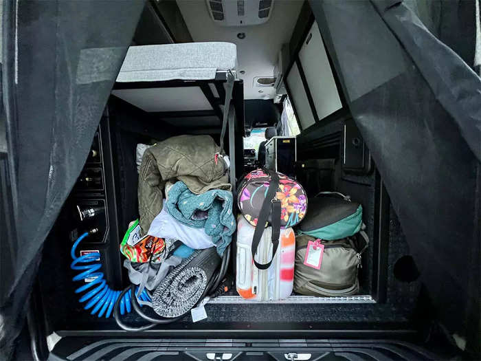 The van had so much storage space that some of it went unused.