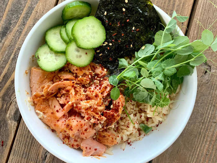 Salmon rice bowl