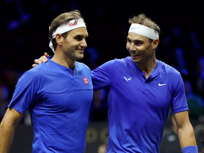 Federer teamed up with Rafael Nadal for his last ever match.