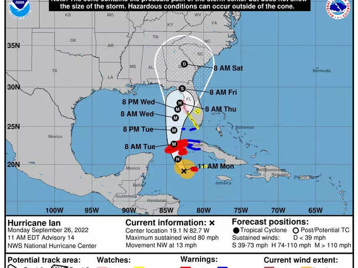 Hurricane Ian is expected to strike the Tampa Bay region as a major Category 3 storm on Wednesday.