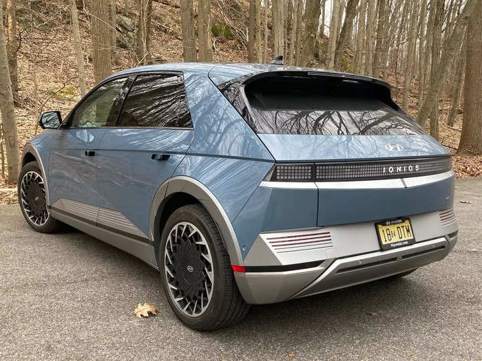 Its retrofuturistic styling — complete with origami-like angles and lights comprised of dozens of little pixels — makes it stand out from regular blob-shaped SUVs.