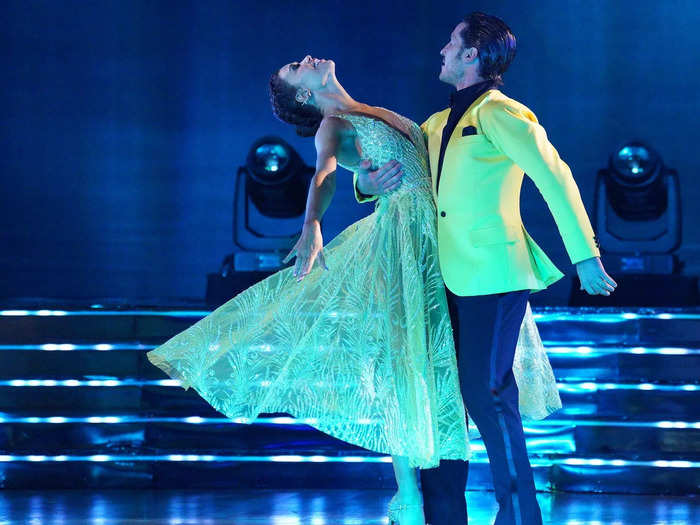 SAFE: The judges gave Gabby Windey and Val Chmerkovskiy a 32 out of 40 for their Viennese Waltz to "Can