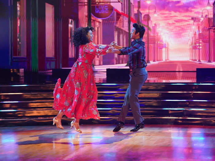 SAFE: The judges gave Jordin Sparks and Brandon Armstrong a 27 out of 40 for their foxtrot to "Hound Dog."