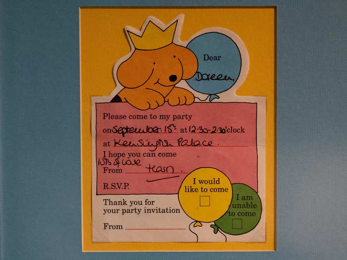 Diana wrote many of the party invitations she sent by hand, including this one for Prince Harry