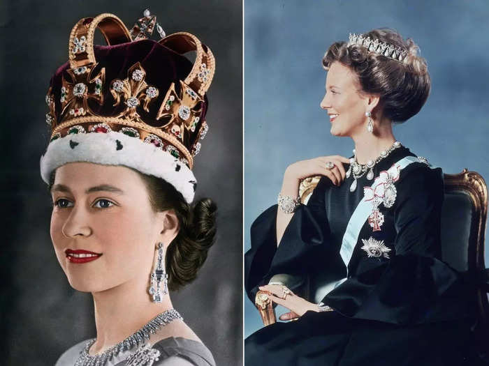 Like her British counterpart, Margrethe became a queen at a young age. She inherited the title after her father, King Frederik IX, died when she was 32.