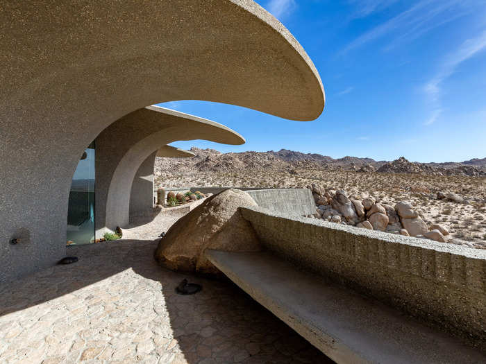 The patio also offers a view of one of the bedrooms, as well as the house