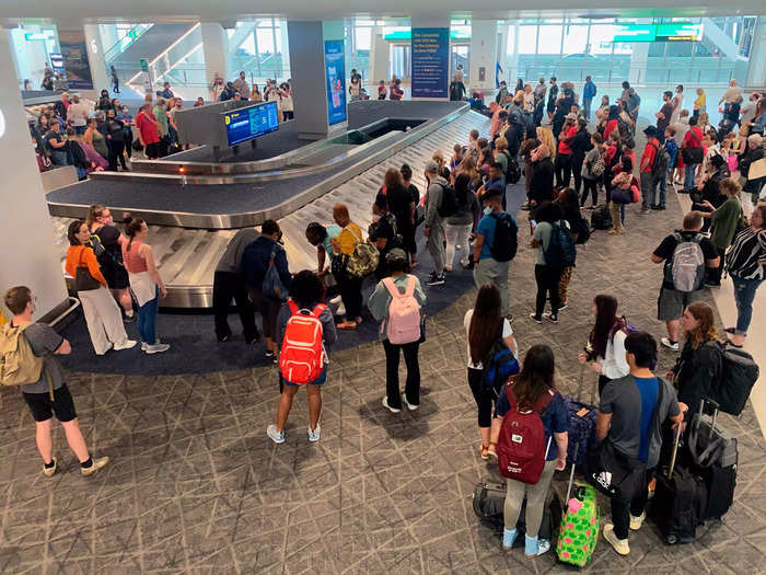 Pantazi-Wolber dealt with long lines at LaGuardia Airport when her Delta flight to Atlanta was canceled after being delayed for two hours. She said that the Delta app said her flight was canceled over inclement weather, though neither NYC nor Atlanta had weather issues that day.