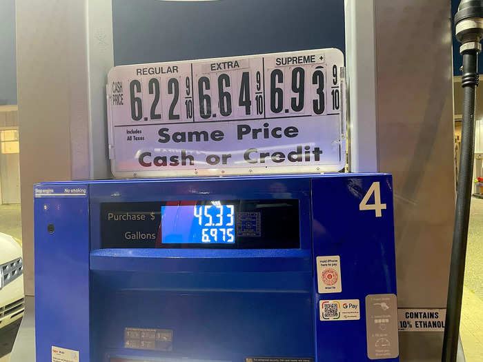 On the East Coast, Askinasi had a similar experience when she drove up to the Hamptons from NYC. "The prices were disgusting, but I had to fill up," she said. She paid $6.65 per gallon.