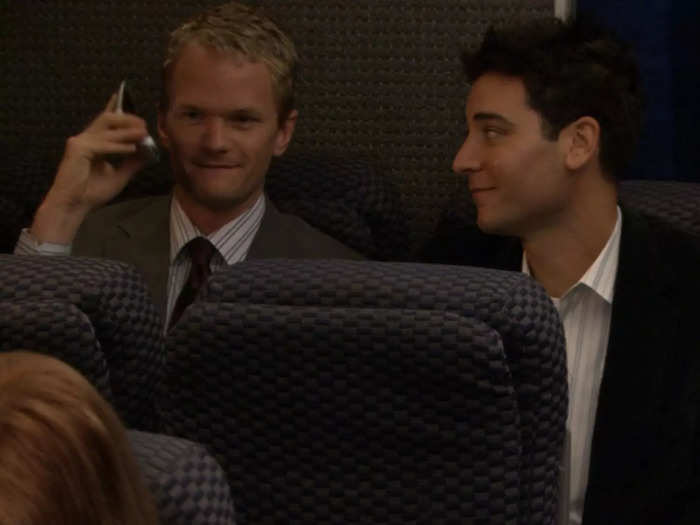 Barney and Ted make seemingly impossible calls on a plane.