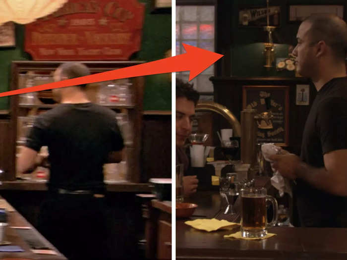 The decor in the bar changes between the first and second episodes.