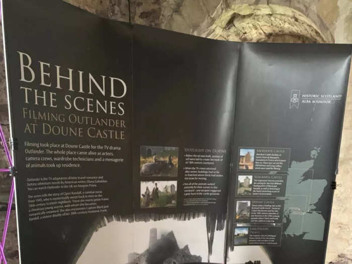 Doune Castle embraced its on-screen fame throughout the tour, with displays about filming, and audio guides voiced by Sam Heughan and Monty Python founder, Terry Jones.