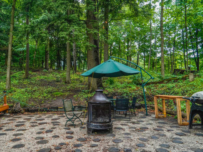 Outside of the dome, I had a private patio to grill food, make a fire, and sit. It would be nice to utilize this spot on a sunnier day, I thought.