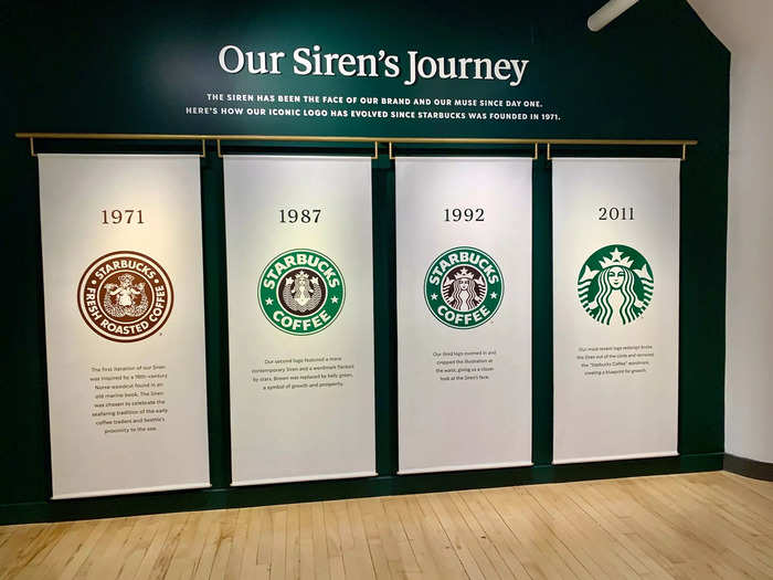 I could see exactly how the company changed walking through the displays, like the evolution of the siren logo since 1971.