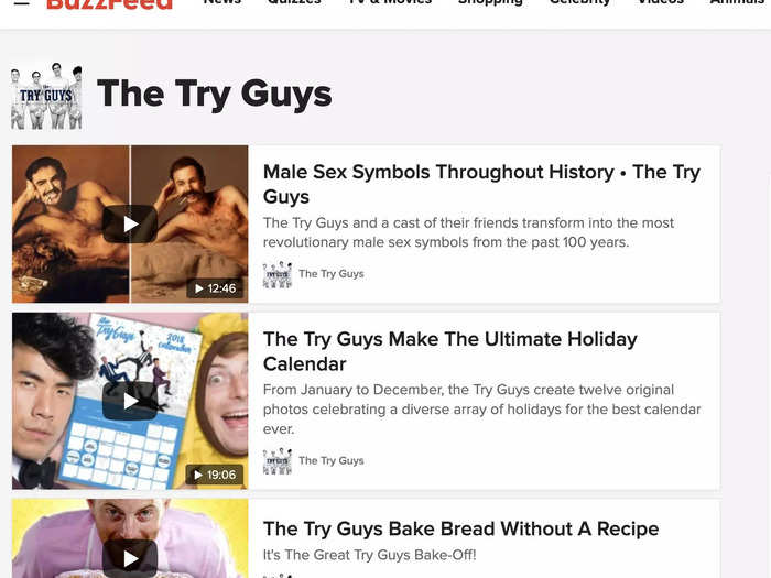 The Try Guys was formed in 2014 while its members worked at BuzzFeed.