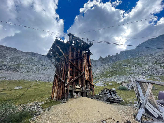 The tall structure was likely another part of the mine.