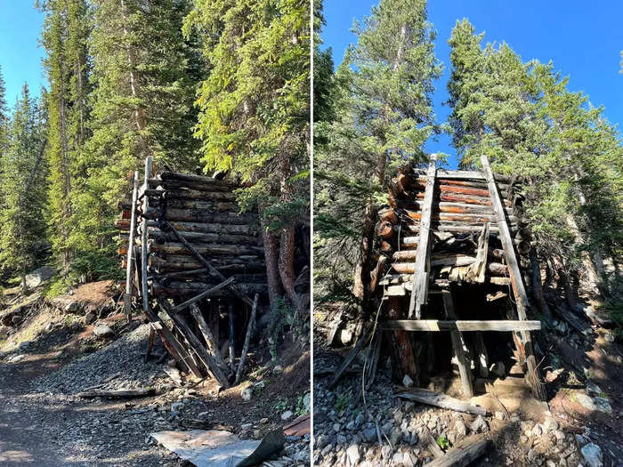 Farther up the trail, I spotted more ruins. Slightly above eye level, there