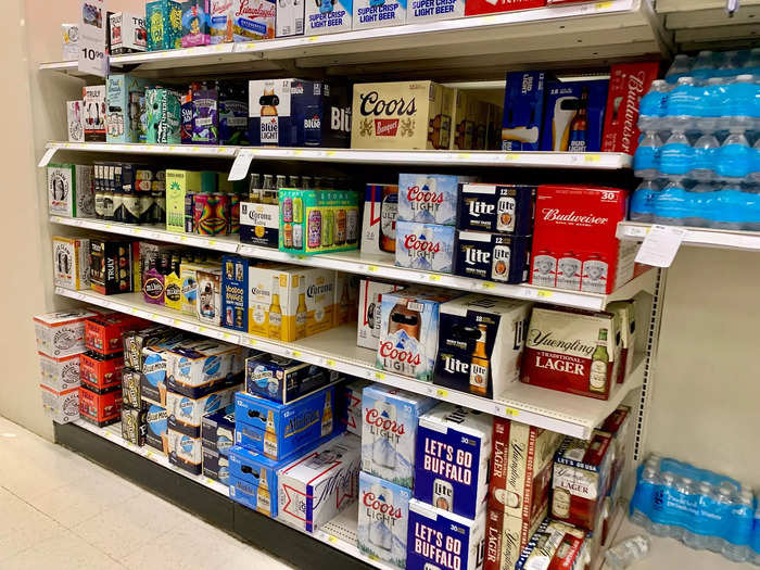 Alcohol gets just a corner at Target, compared to a massive aisle at Walmart.