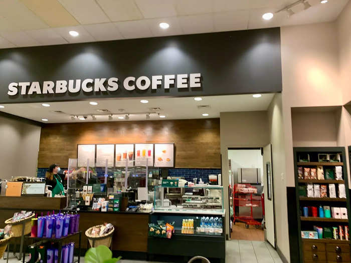There was a Starbucks inside near the entrance, which is common in many Target stores.