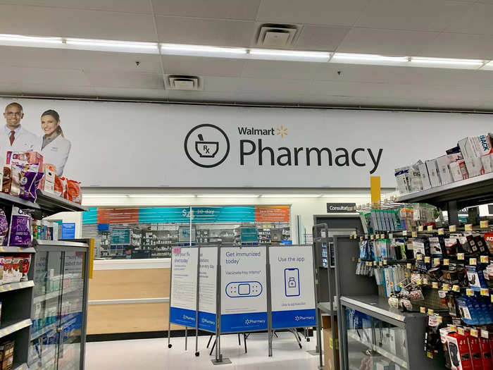 Walmart has a functioning pharmacy inside, where customers can also get flu and COVID-19 vaccines.