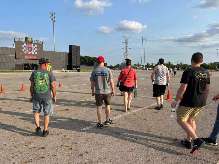 After passing tech, I joined a group of fellow novice racers for a guided walk of the course, where an experienced driver gave us tips and tricks to take on the course.