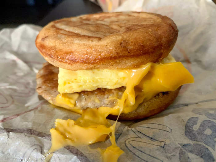 The sausage, egg, and cheese McGriddle was a bit more cohesive.