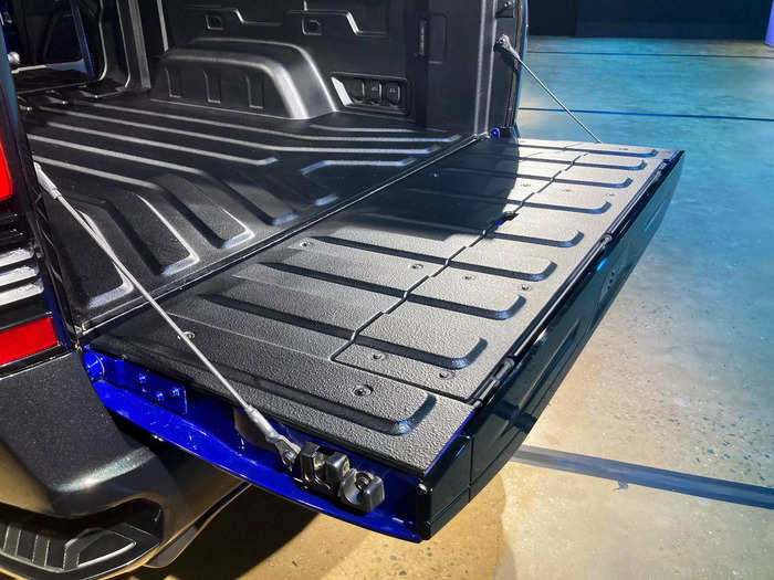 The MultiFlex Tailgate is available on other Chevy trucks. It looks like a regular tailgate, but packs extra capabilities.