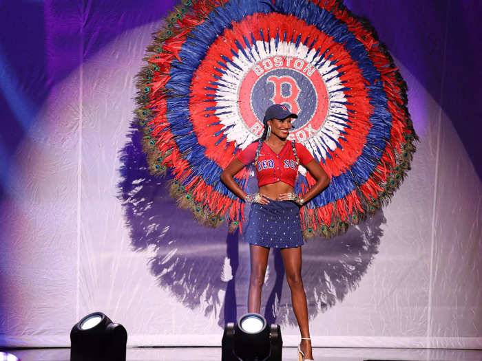 Miss Massachusetts also wore a sports-themed outfit for the costume contest.