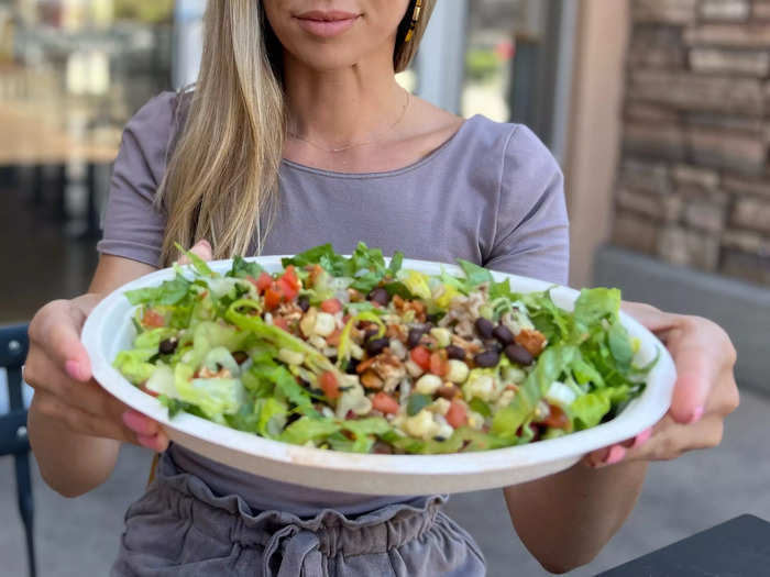 You can also go with a burrito bowl, which is basically a burrito in a bowl minus the tortilla. Just as with the burrito, add the fixings you want to make it just to your liking.