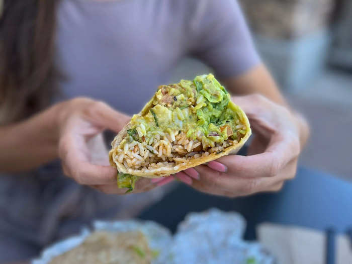 The most exciting, and filling, item on the menu is the burrito. If you’re eating vegan, you can simply choose the Sofritas rather than an animal meat.